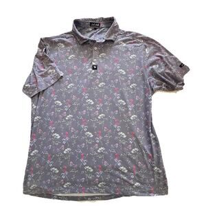Bad Birdie Golf Performance Polo Shirt Mens XL Floral Athleisure